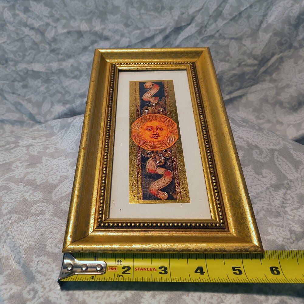 Pier 1 print -Soliel detail - gilded 17th-18th century atlas imagery SKU#1501885 - Picture 7 of 14